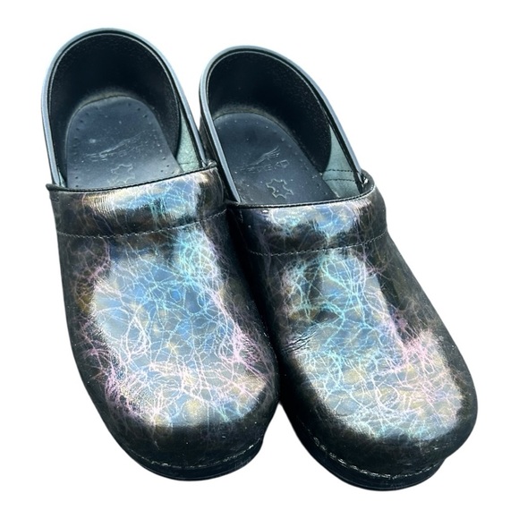 Dansko Professional Lightning Patent Leather Metallic Clogs Women's Size 38 - Picture 3 of 6